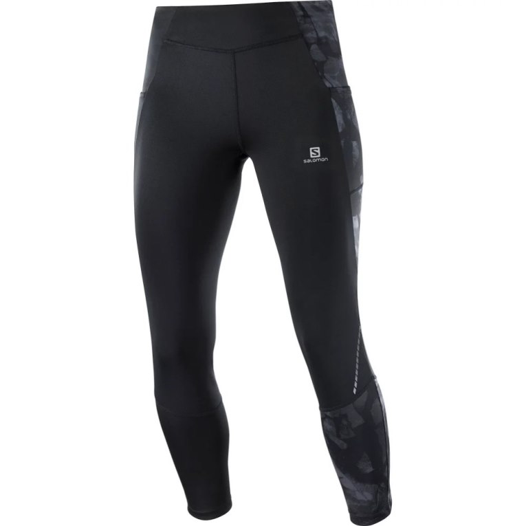 Calça Legging Salomon Cross Run 25'' Feminino Pretas | PT Z98260